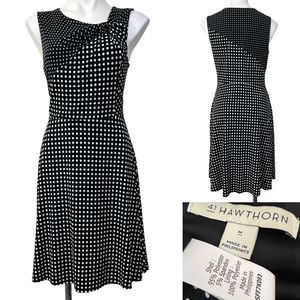 41 Hawthorn Stitch Fix Dress MJersey Knit Sleeveless Fit & Flare Polka Dot B&W
